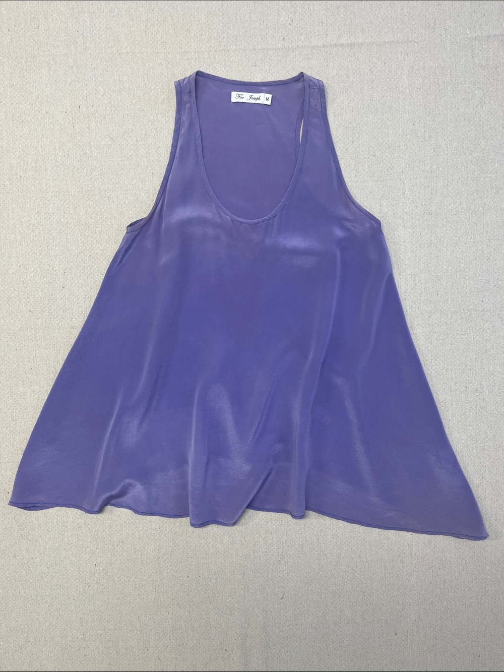Fox Joseph 100% Silk Purple Swing Tank Top USA Made Medium Sleeveless